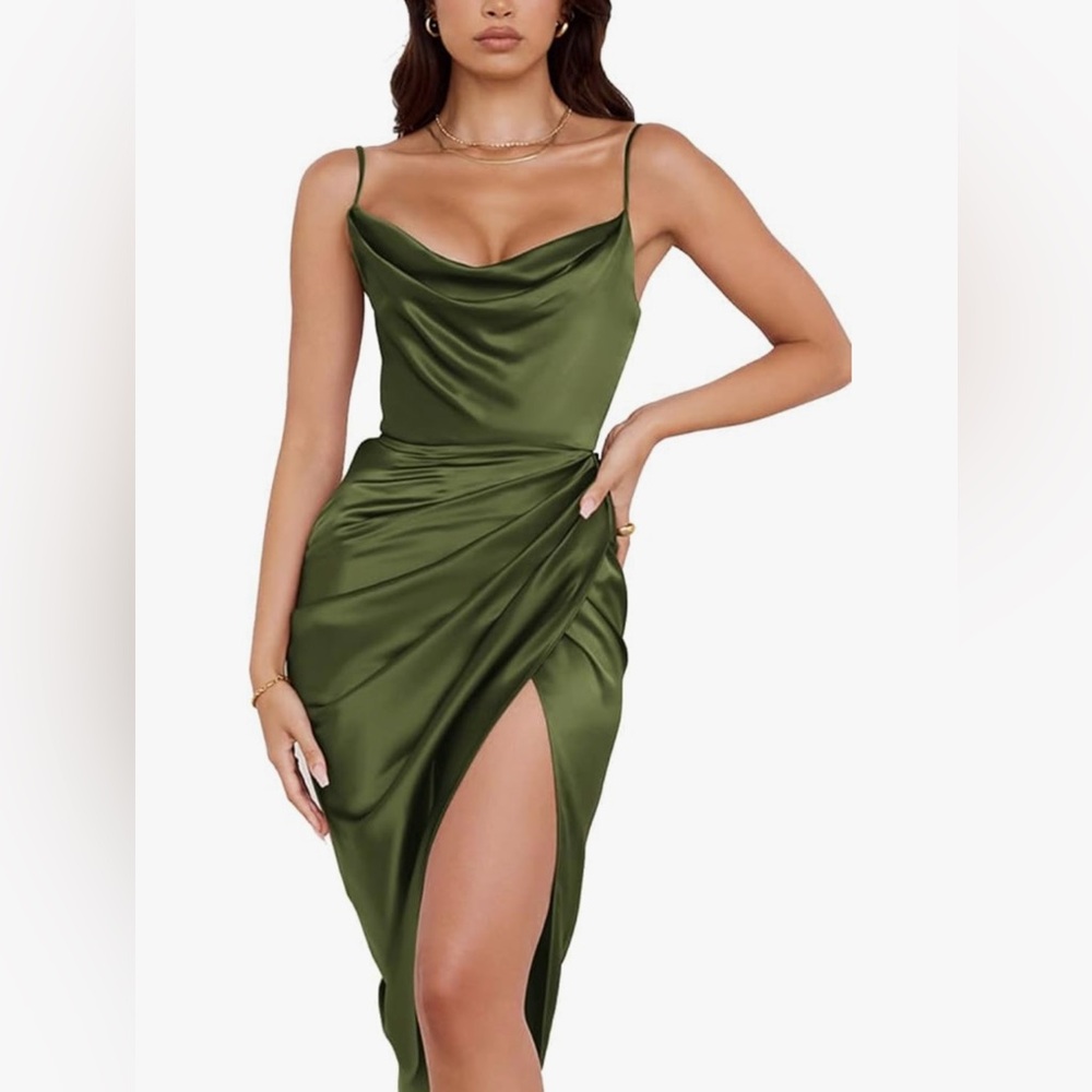 Green midi dress